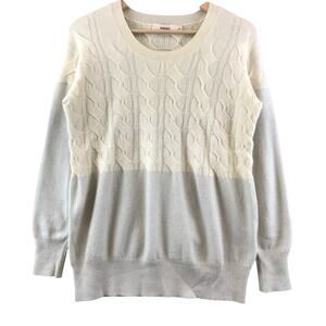Opaque Cashmere Cable Knit Crewneck Long sleeve Sweater XS